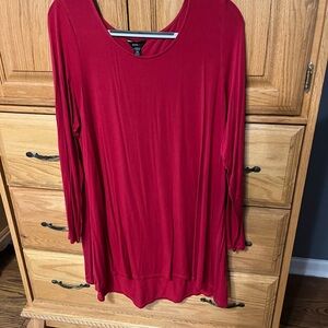 Intro. Deep Red Long Sleeve Tunic